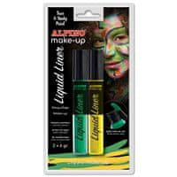 Alpino MakeUp barva na obličej Liquid Liner 2ks/6 gr, žlutá a zelená