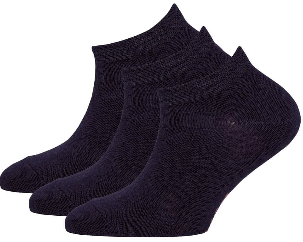 EWERS dětský 3pack kotníčkových ponožek 29291 23-26 tmavě modrá