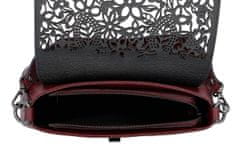 Delami Vera Pelle Luxusní dámská kožená kabelka Carving design Valieri, vínová