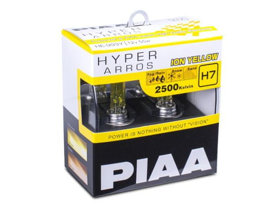 PIAA autožárovky Hyper Arros Ion Yellow 2500K H7 - teplé žluté světlo 2500K do extrémních podmínek