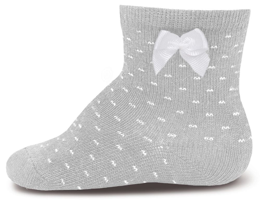 EWERS dívčí ponožky s mašličkou a tečkami 20530_2 18-19 šedá