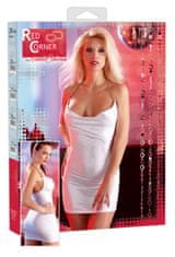Red Corner erotické bíle mini šaty Minikleid Kette - M