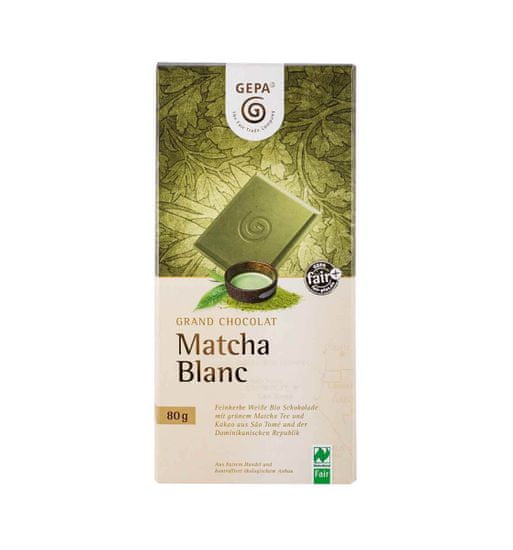Gepa Bio bílá čokoláda Matcha 80 g
