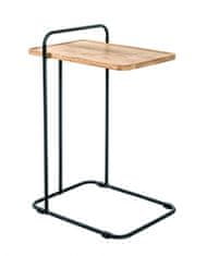 Mørtens Furniture Odkládací stolek Everit, 73 cm, černá / dub