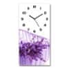 Nástěnné hodiny tiché Levandule v koši bílé 30x60 cm