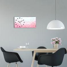 Wallmuralia Skleněné hodiny na stěnu tiché Květy višně černé 60x30 cm