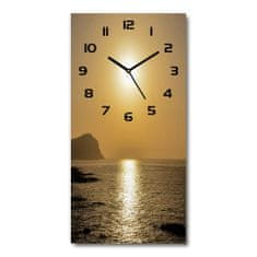 Wallmuralia Nástěnné hodiny Západ slunce moře bílé 30x60 cm