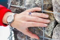 Beneto Stříbrná souprava šperků s květinovým designem AGSET283 (náhrdelník, prsten)