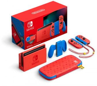 kompaktní herní konzole Nintendo Switch Mario Red & Blue Edition (NSH075) rozměry malá lehká na cesty cestování gaming