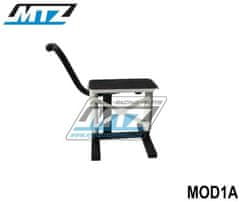 MTZ Stojánek MX (stojan pod motocykl) s kovovou deskou a protiskluzovou gumou - bílý MOD1A-01/02