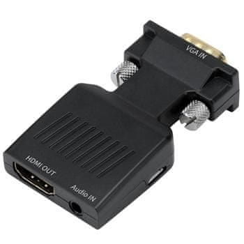 Levně PremiumCord Převodník VGA na HDMI s audio vstupem a audio kabelem khcon-52