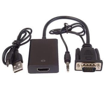 PremiumCord VGA+audio elektronický konvertor na rozhraní HDMI Full HD 1080p khcon-49