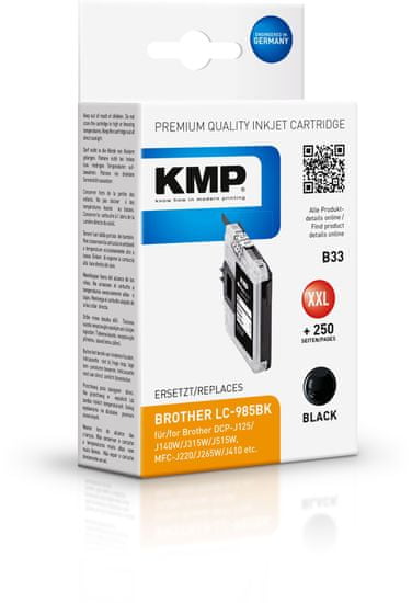 KMP Brother LC-985BK XXL (Brother LC985BK XXL) černý inkoust pro tiskárny Brother