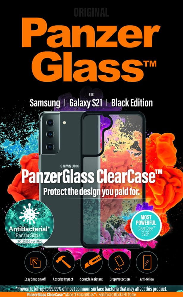 PanzerGlass ClearCase Antibacterial pro Samsung Galaxy S21 Black Edition 0261