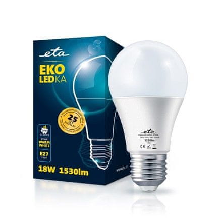 ETA LED žárovka EKO LEDka klasik 18W, E27, teplá bílá