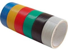 Extol Craft Pásky izolační(9550) PVC, sada 6ks, 19mm x 18m (3m x 6ks), tloušťka 0,13mm, 6 barev