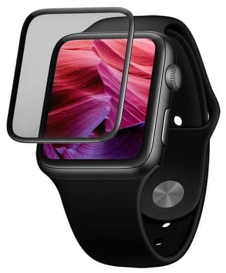 FIXED Ochranné tvrzené sklo 3D Full-Cover pro Apple Watch 41mm s aplikátorem FIXG3DW-817-BK, černé
