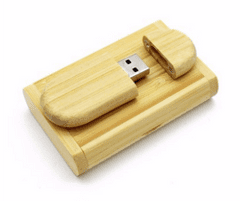 CTRL+C SET: Dřevěný USB ovál + box, BAMBUS, 16 GB, USB 3.0/3.1