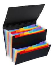 VIQUEL Aktovka s přihrádkami "Rainbow Class", černá, 12+6 částí, PP