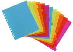 VIQUEL Rejstříky "Happy Fluo", různé barvy, plastový, A4 maxi, 12 ks