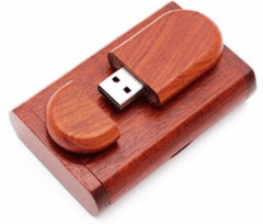 CTRL+C SET: Dřevěný USB ovál + box, CHERRY, 8 GB, USB 2.0