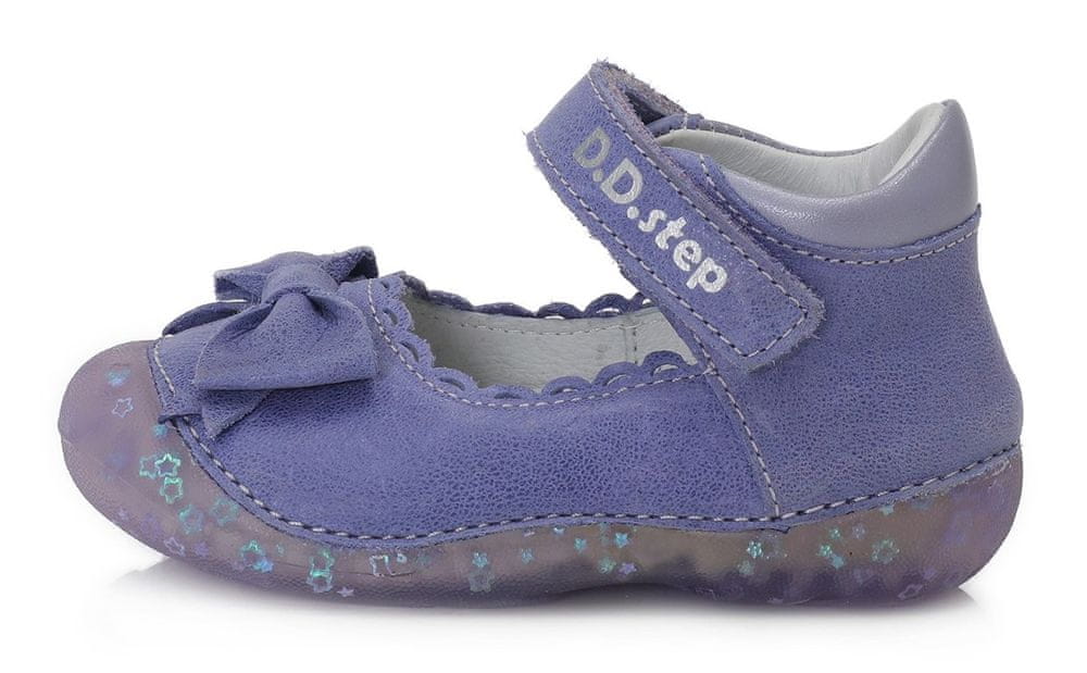 D-D-step Dívčí kožené sandály 015-641A 19 fialová - zánovní