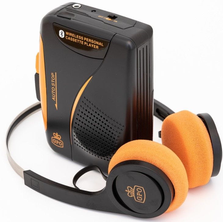 Levně GPO Retro Cassette Walkman Bluetooth, černá/oranžová