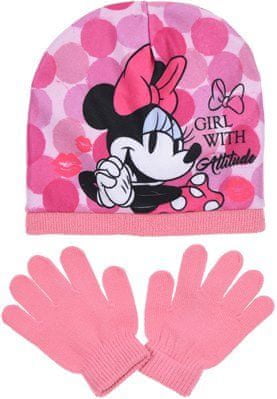 Sun City Čepice rukavice Minnie Mouse Girl sada 2ks Barva: ČERVENÁ 52