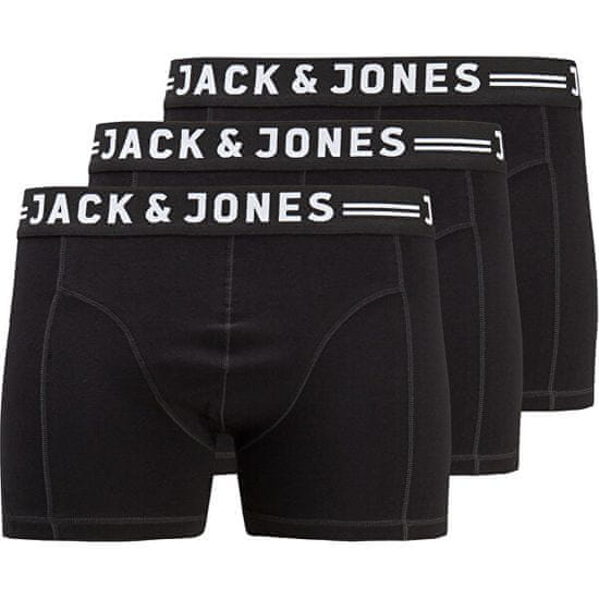 Jack&Jones Plus 3 PACK - pánské boxerky JACSENSE 12147591 Black