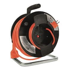 Solight  Prodlužovací přívod - na bubnu, 4 zásuvky, 15m, oranžový kabel, 3x 1mm2