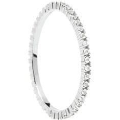 PDPAOLA Minimalistický prsten ze stříbra s třpytivými zirkony White Essential Silver AN02-347 (Obvod 52 mm)