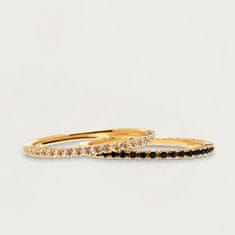 PDPAOLA Minimalistický pozlacený prsten s třpytivými zirkony White Essential Gold AN01-347 (Obvod 50 mm)
