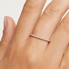 PDPAOLA Minimalistický prsten ze stříbra s třpytivými zirkony White Essential Silver AN02-347 (Obvod 52 mm)