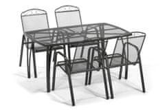 IWHOME Jídelní set stůl ZWMT 24 tmavě šedá + 4x křeslo ZWMC-31 tmavě šedá