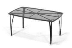 IWHOME Jídelní set stůl ZWMT 24 tmavě šedá + 6x křeslo ZWMC-31 tmavě šedá