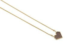 BeWooden Dámský náhrdelník s dřevěným detailem Aurum Necklace Heart zlatá