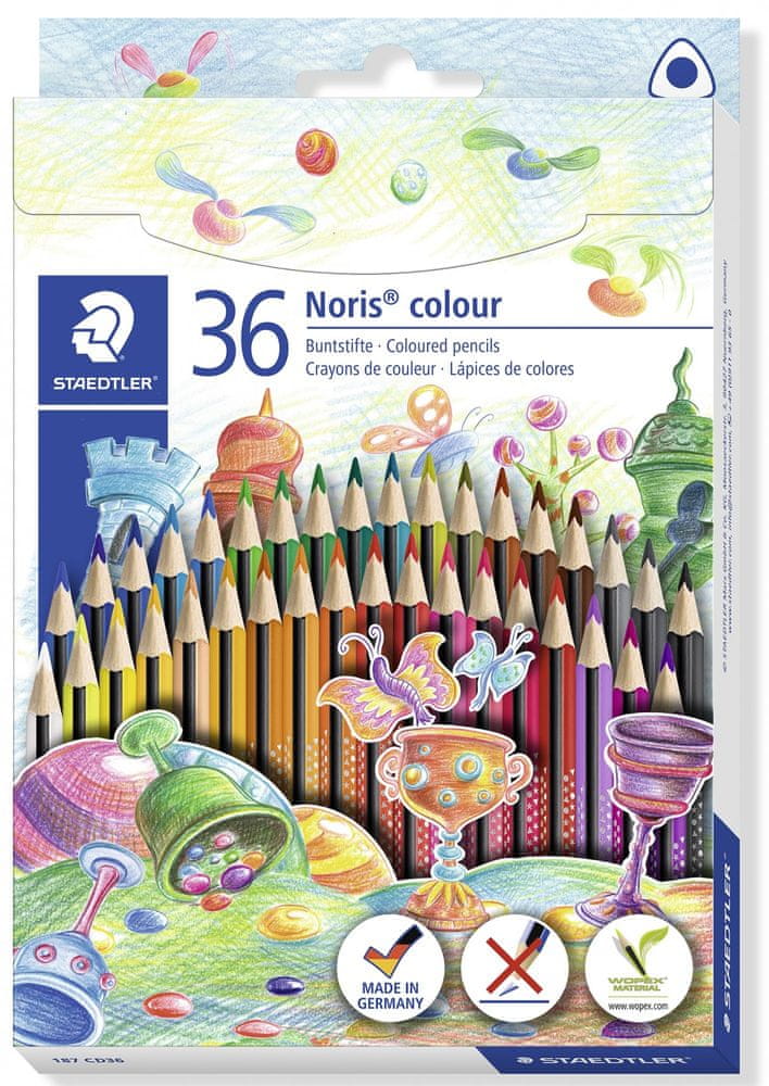 Levně Staedtler Barevné pastelky Noris Colour, 36 barev, trojhranné