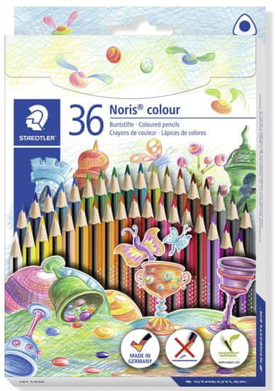 Staedtler Barevné pastelky Noris Colour, 36 barev, trojhranné
