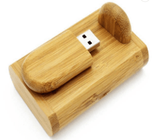CTRL+C SET: Dřevěný USB ovál + box, BAMBUS CARBON