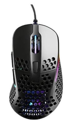 Xtrfy M4 RGB, černá (XG-M4-RGB-BLACK) myš optický senzor 16 000 DPI herní hladký skluz Omron 20M(OF) 68 gramů