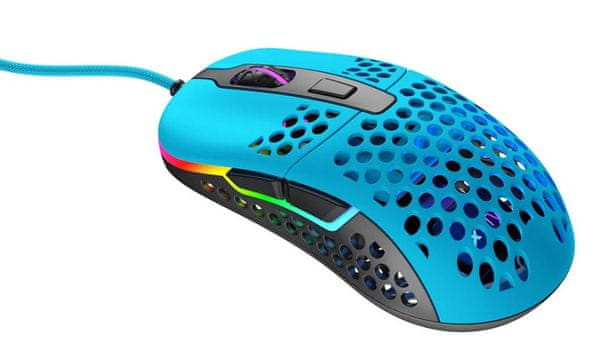 Xtrfy M42 RGB, modrá (M42-RGB-BLUE) myš optický senzor 16 000 DPI herná hladký sklz Omron 20M (OF) 59 gramov