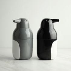 Qualy Design Dávkovač mýdla Penquin, 300ml, recyklovaný PET, bílý/šedý