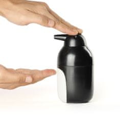 Qualy Design Dávkovač mýdla Penquin, 300ml, recyklovaný PET, bílý/černý