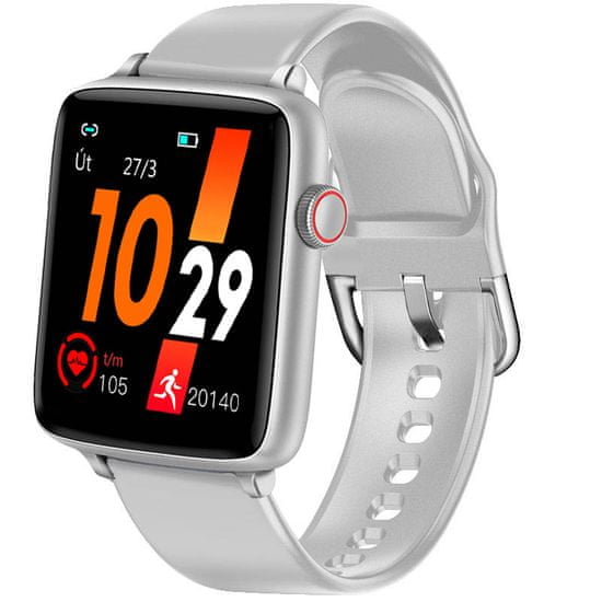 Printwell Chytré hodinky v češtině PW-101, Bluetooth 5.0, smart watch s velkým display, krokoměrem, oxymetrem, měřením tepu, tlaku