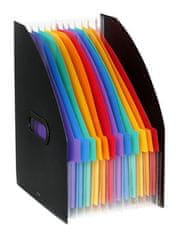 VIQUEL Stojan na časopisy s přihrádkami "Rainbow Class", černá, 12 částí, PP