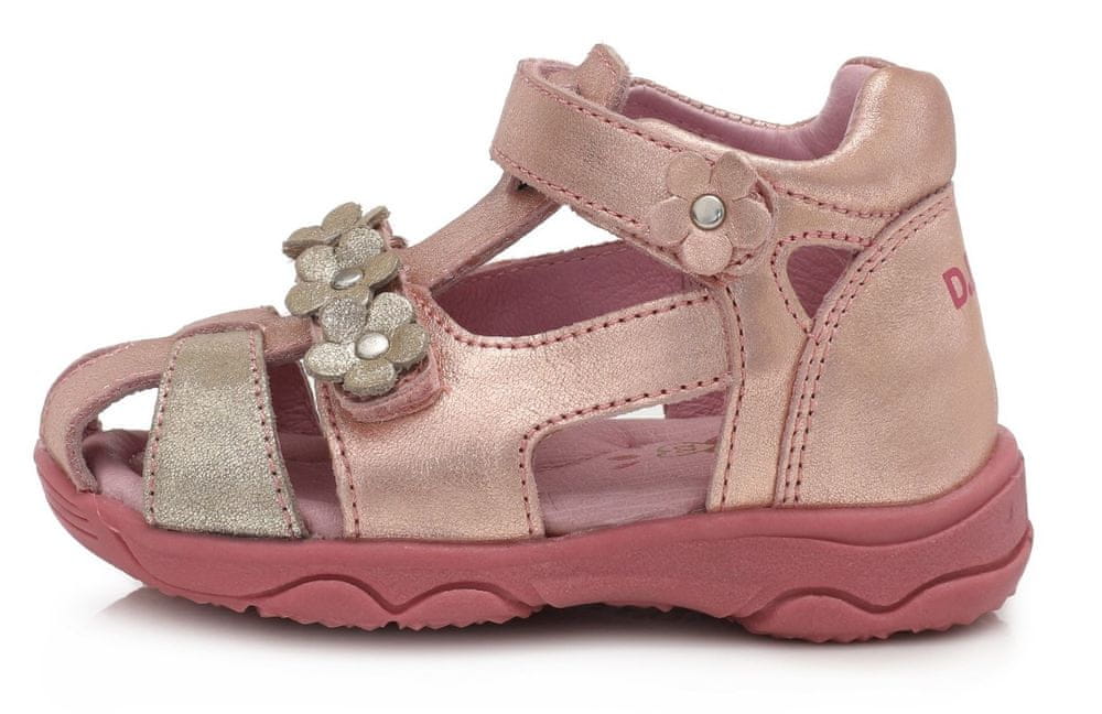 D-D-step dívčí kožené sandály AC64-826E 29 růžová - zánovní