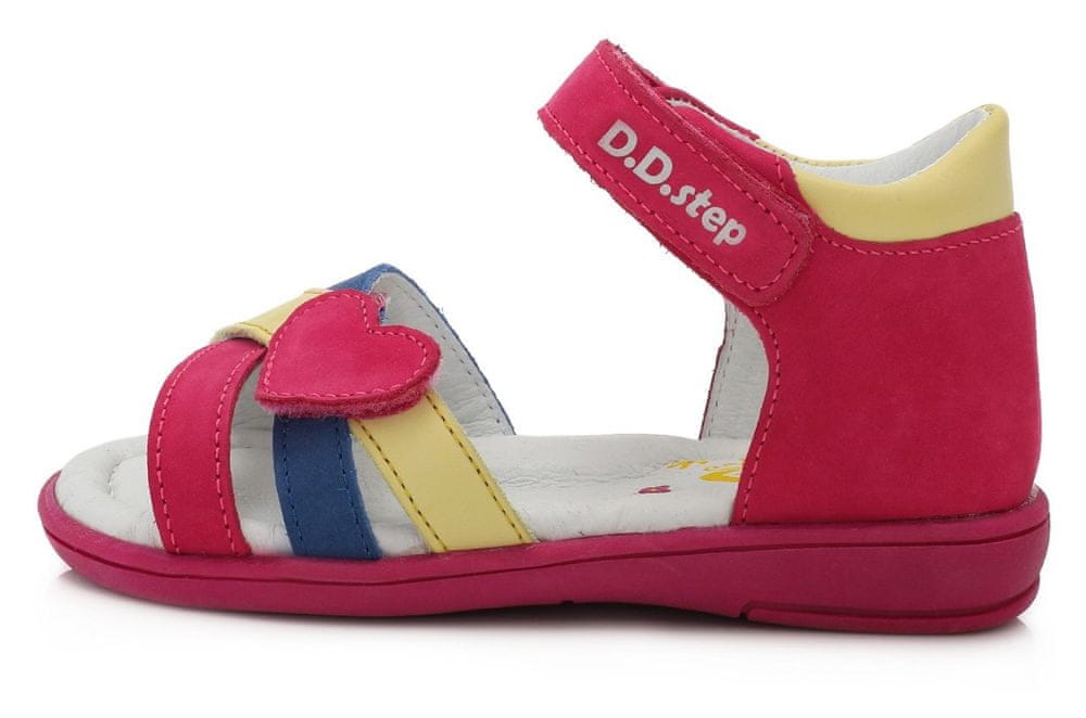 D-D-step dívčí kožené sandály K03-789 29 růžová