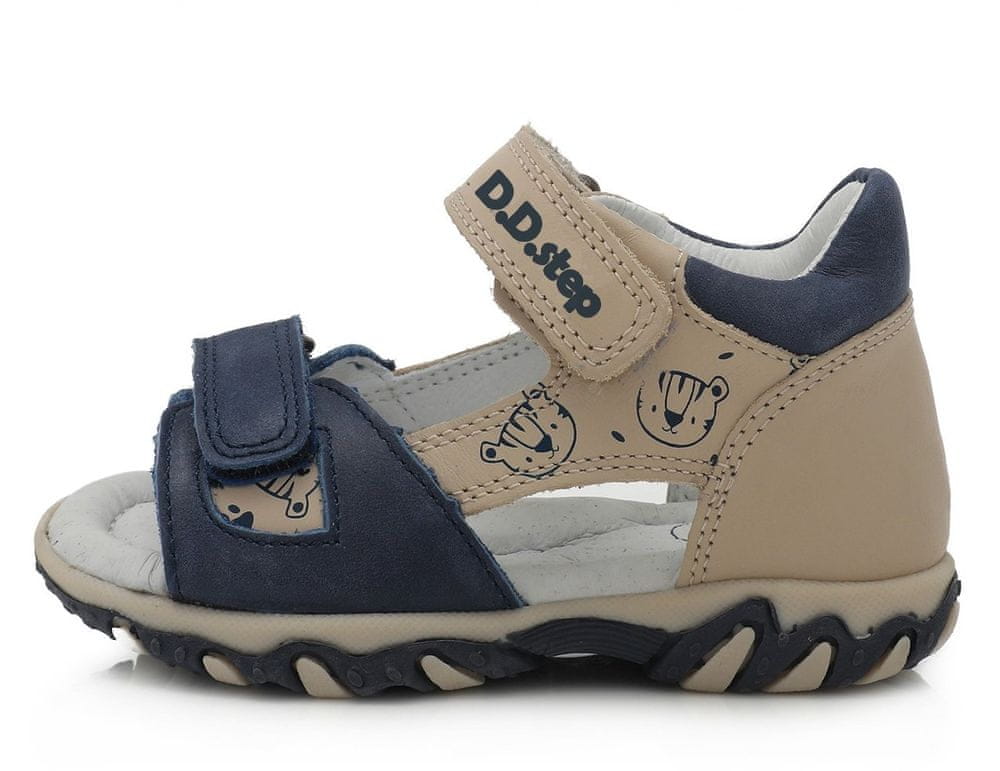 D-D-step chlapecké kožené sandály AC625-51B 28 šedá