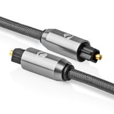 Nedis Fabritallic optický digitální audio kabel zástrčka Toslink - zástrčka Toslink, 1 m (CATB25000GY10)