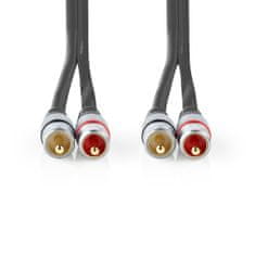 Nedis CAGC24200AT25 propojovací audio kabel zástrčka 2x cinch - zástrčka 2x cinch, 2.5 m